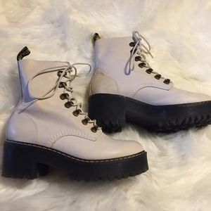 cream colored doc martens